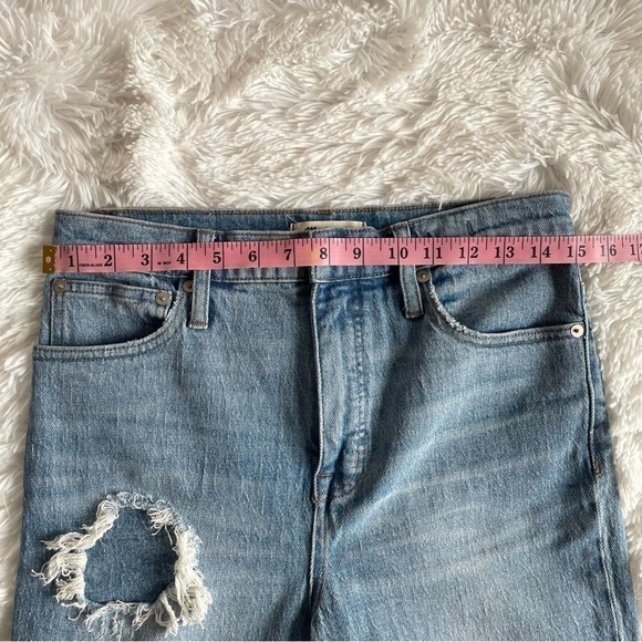 Madewell | Classic Straight Jean, Medium Wash, Distress, 27 - Picture 8 of 13
